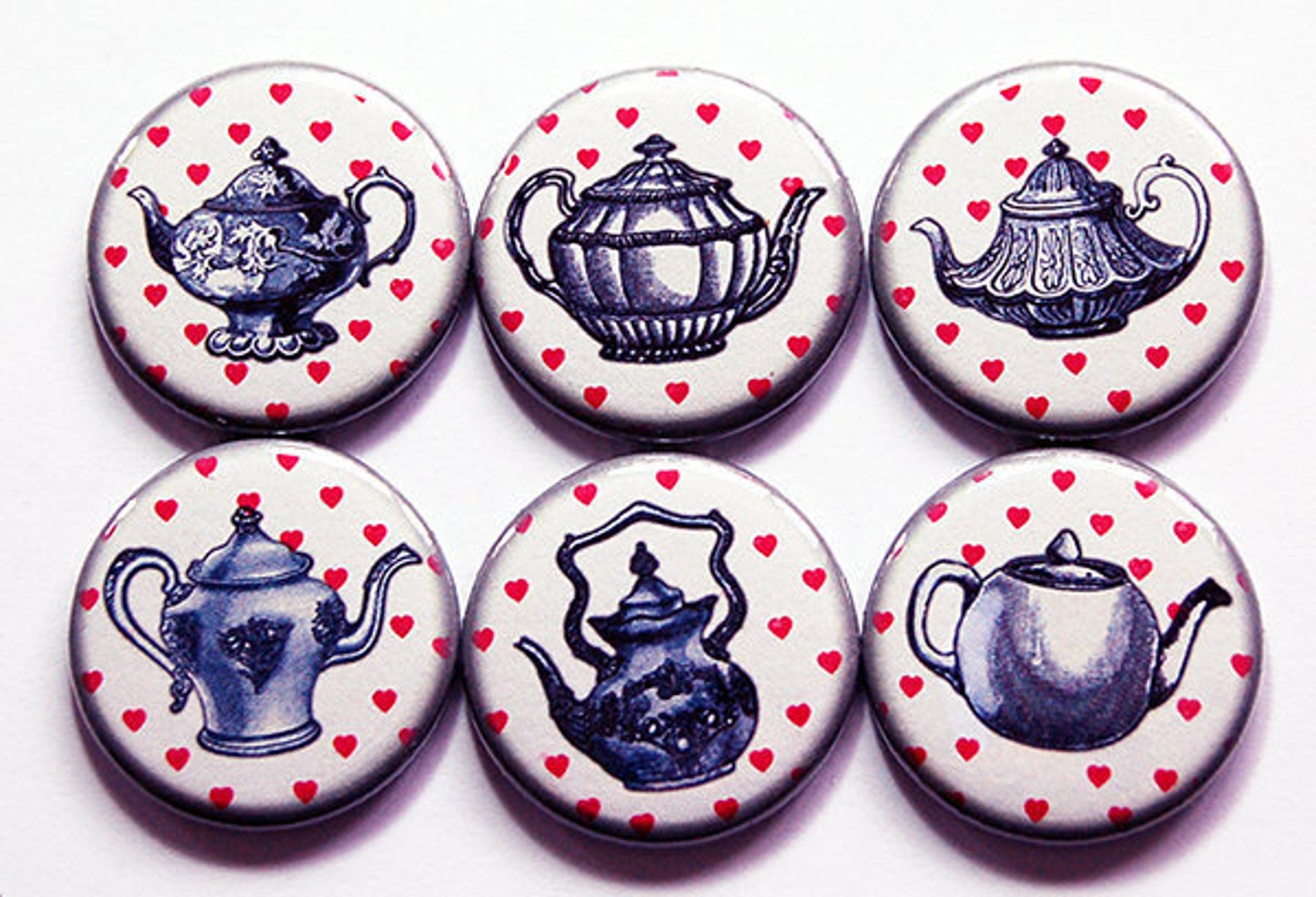 Tea Teapot Kitchen Button Etsy