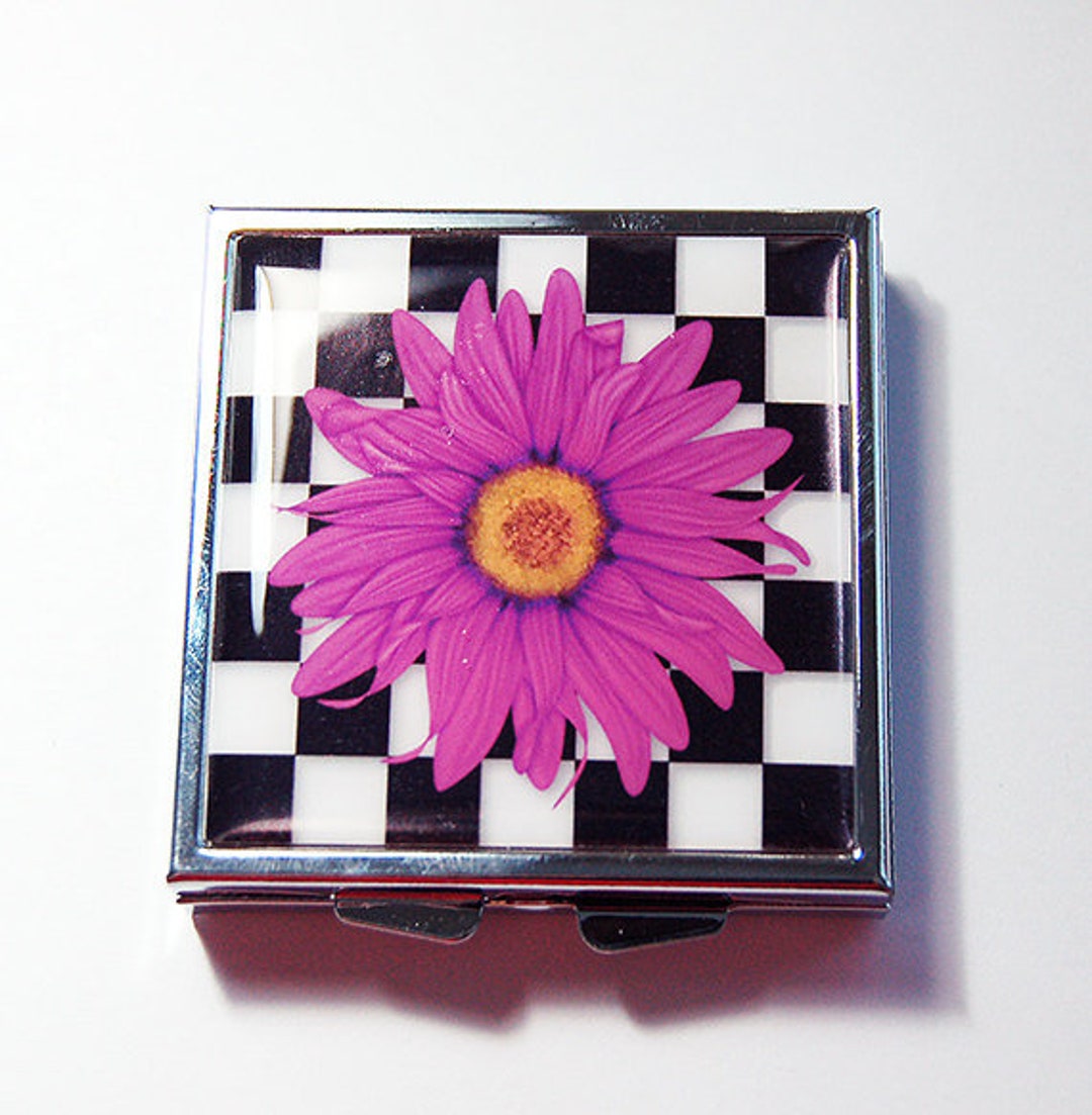 Flower Pill Case, Flower Pill Box, Square Pill Case, Pill Case, Pill