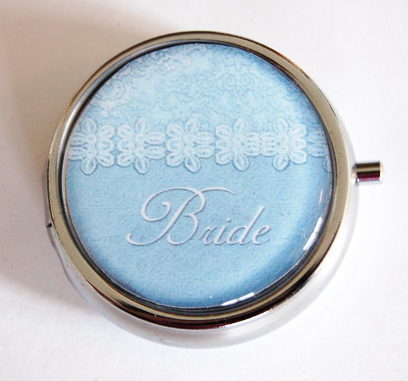 Wedding shower gift Something Blue for the Bride Bride Pill Case for Purse Bridal shower gifts 2196 Personalized Gift