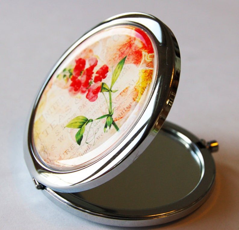 Flower Compact Mirror Mirror Purse Mirror Compact Mirror Etsy