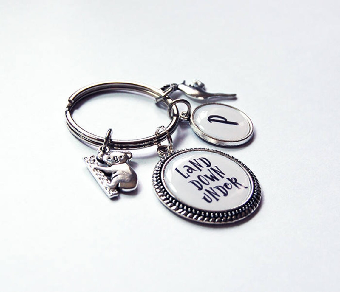 Australia Keychain Key Ring Land Down Under Stocking Etsy