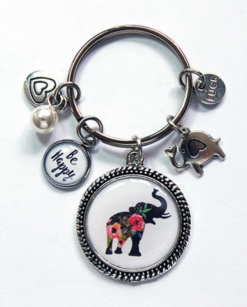 Elephant Keychain Cute Keychain with charms Keyring Lucky Etsy