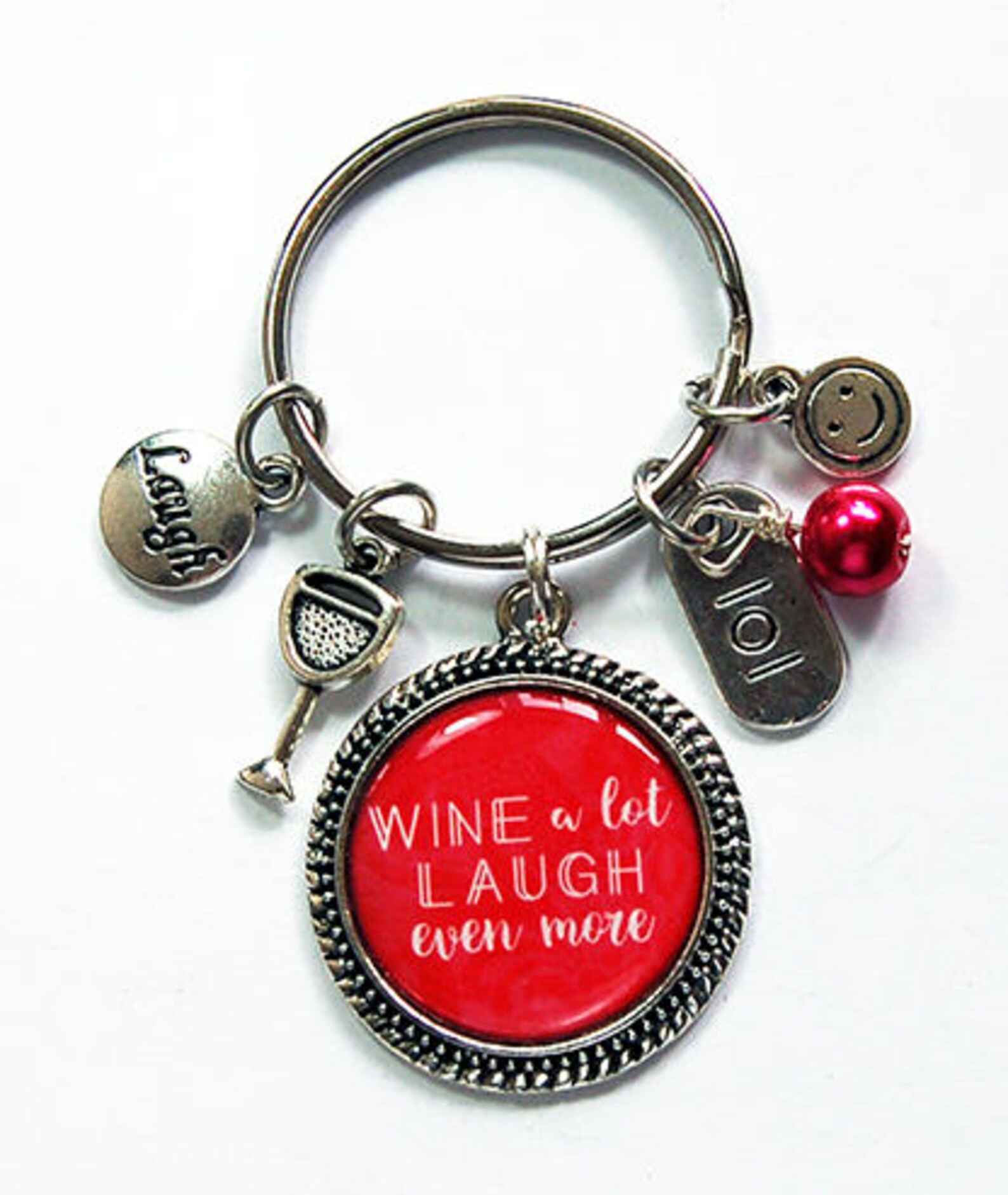 Wine a lot Keychain Keyring with charms Keyring funny | Etsy