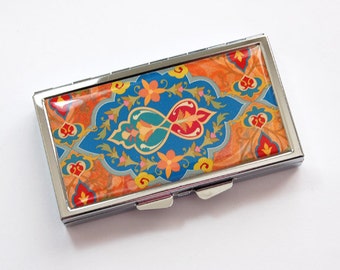 Mosaic 7 Day Pill Box for Purse, Travel Seven Pill Case, Pretty Pill Container For Her (3877)