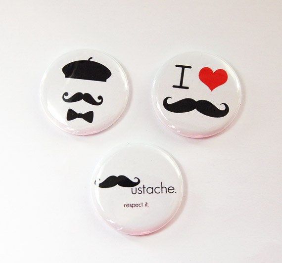 Mustache I Love Mustacheskitchen Magnets White Black Gift | Etsy