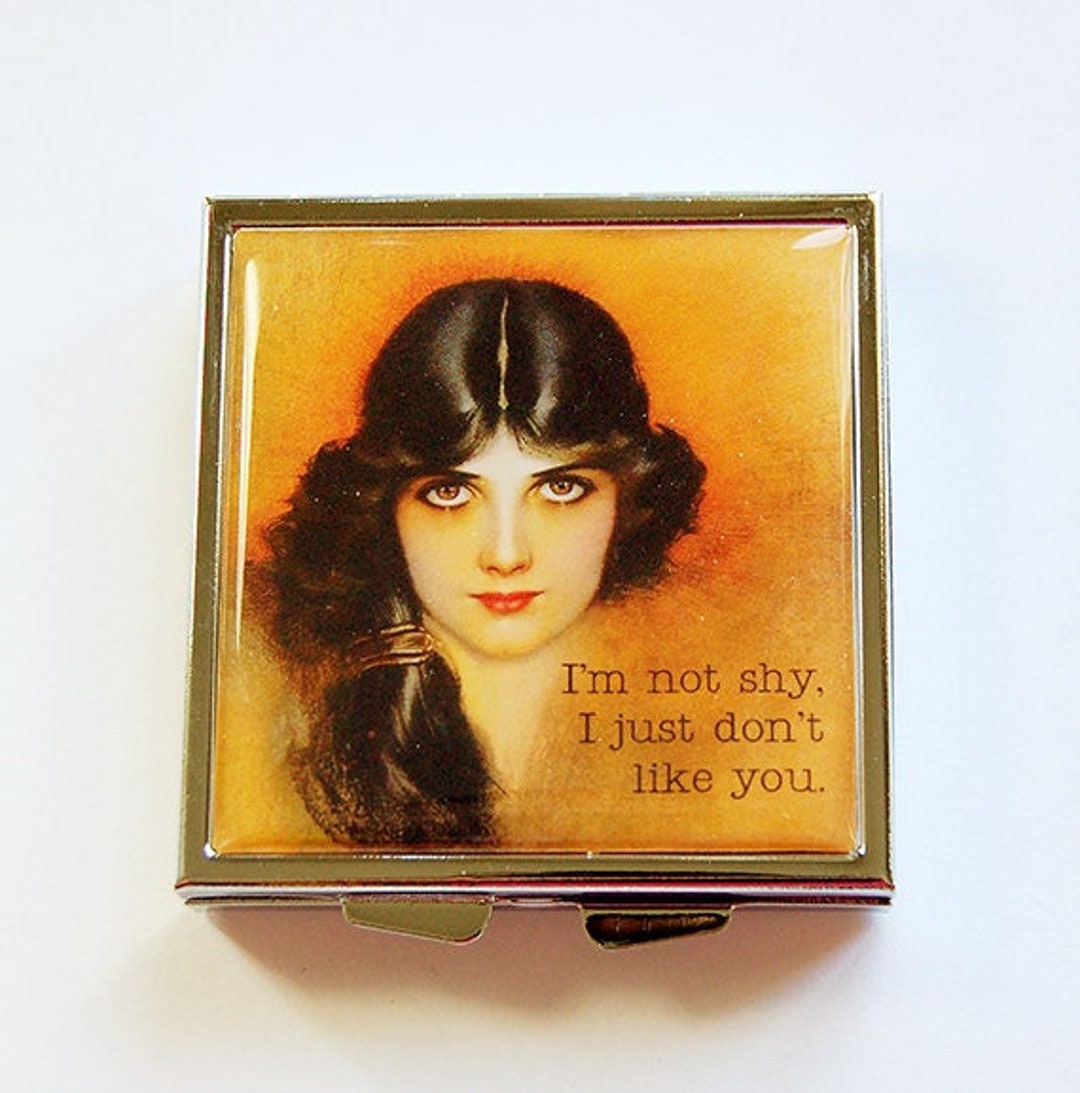 Funny Pill Case, Square Pill Case, Travel Pill Case, Pill Box for Purse
