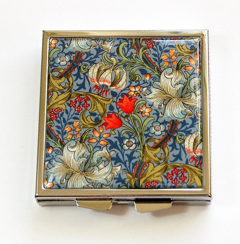 Floral Mosaic Pill Case Square Travel Pill Box for Her 4528 Etsy