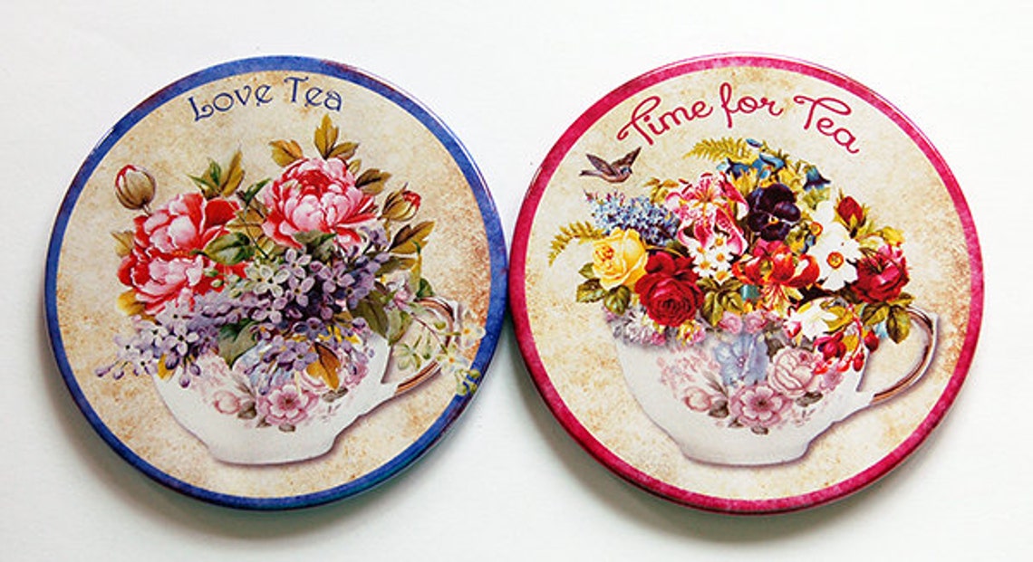 Tea Coasters Coasters Tea Cup Coaster Hostess Gift Drink Etsy Canada