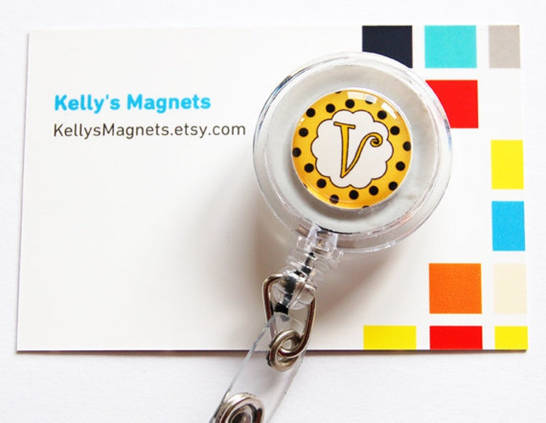 ID Badge Holder Custom Personalized Monogram Retractable Etsy