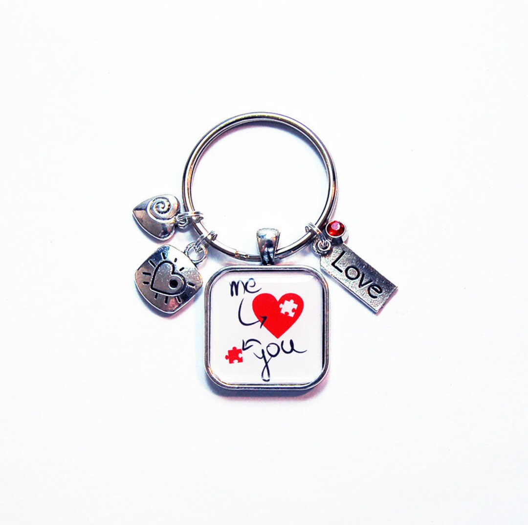 You and Me Keyring for Her, Cute Keychain With Charms for Valentine's