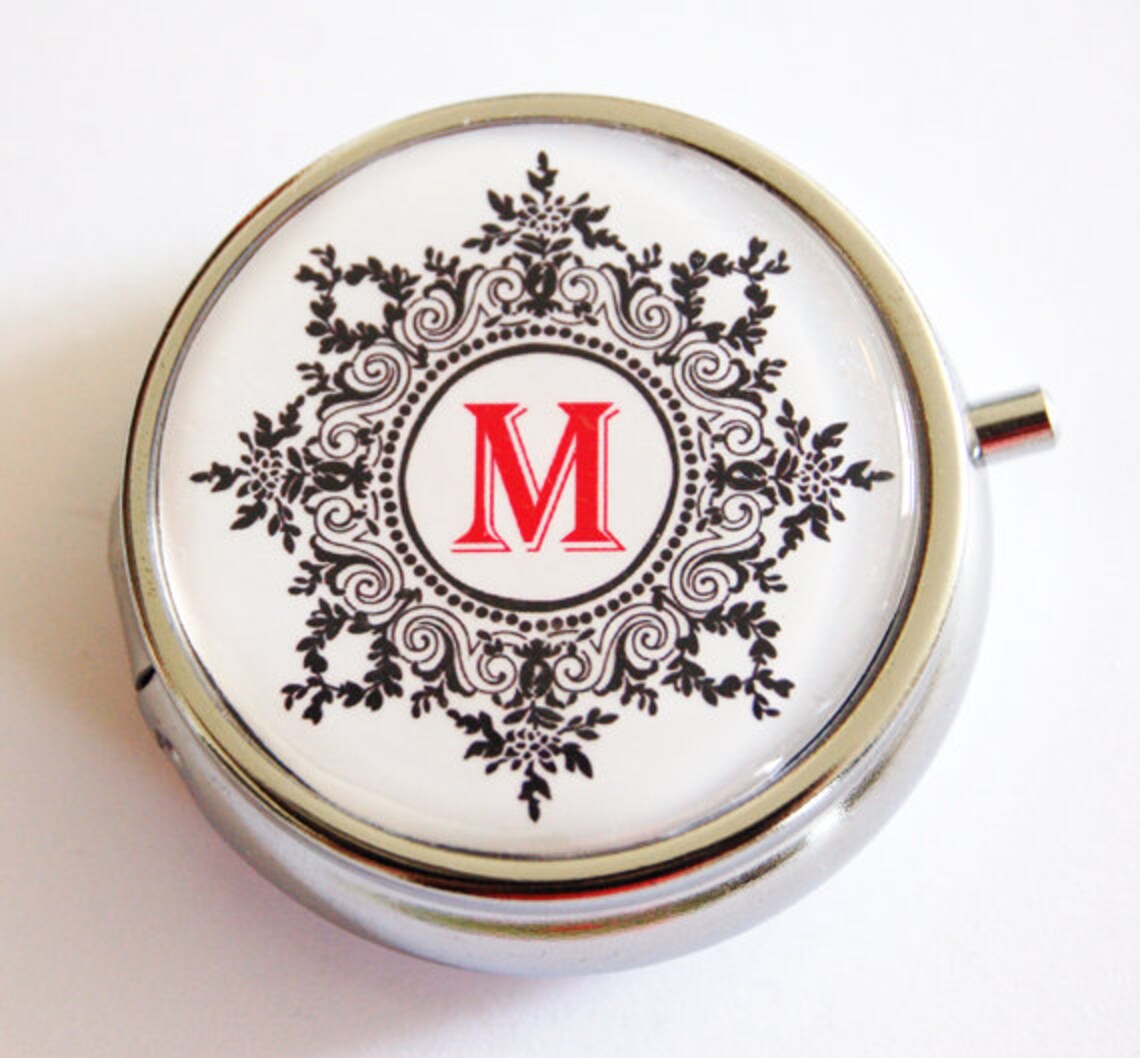 Monogram Pill Case Personalized Custom Pill Case Pill Box Etsy