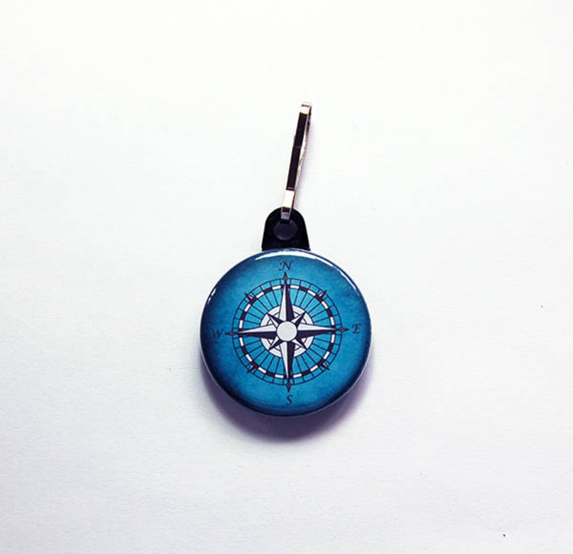 Compass Zipper Pull Nautical Blue Zipper Pull Backpack Etsy