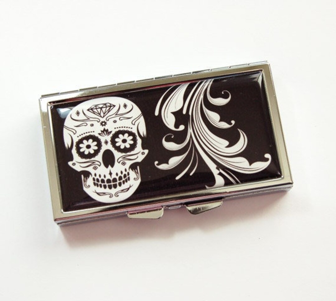 Skull Pill Case 7 Day Pill Case 7 Sections Pill Box Pill Etsy