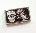 Skull Pill case, 7 day pill case, 7 sections, Pill Box, Pill case, Sugar Skull, Black, White, Sugar Skull Case, Kellys Magnets (3919) product logo
