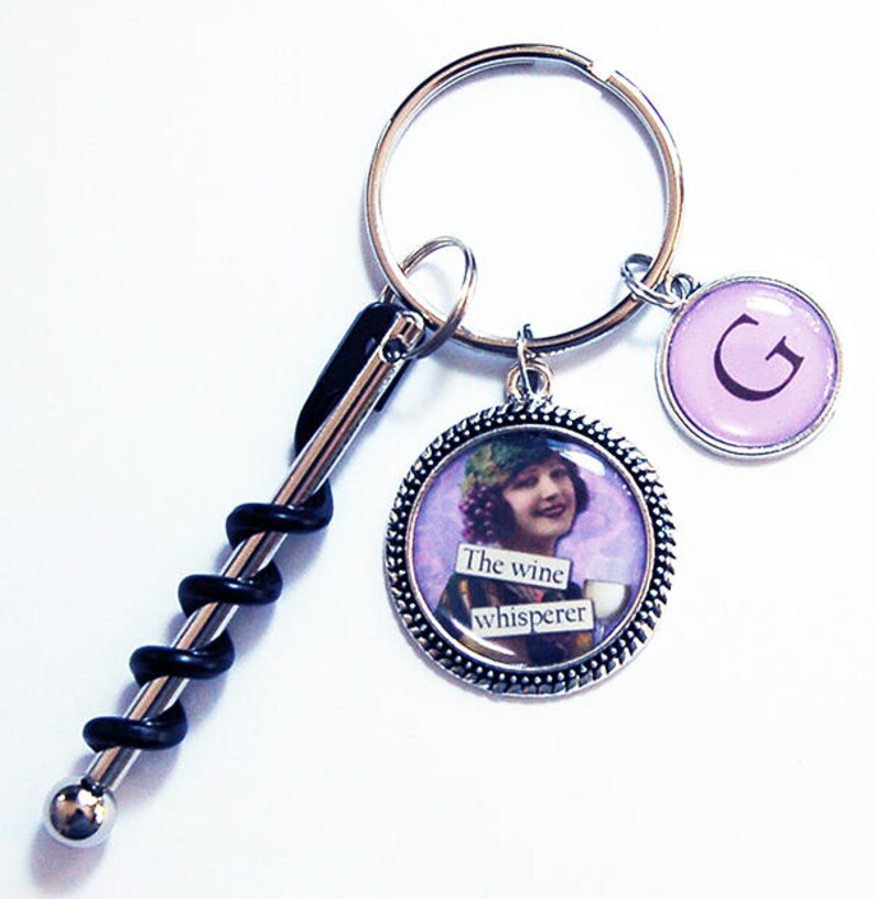 Funny Keyring Gift for Her Corkscrew Keychain Humor Etsy