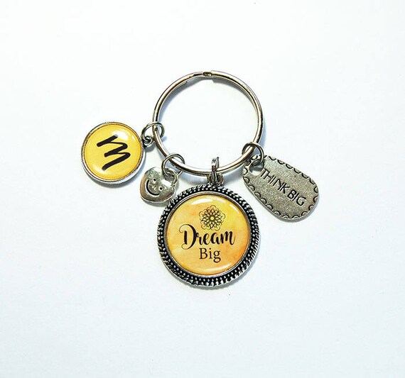 Dream Big Key Ring, Keychain With Charms, Charms on Key Ring, Dream Big  Keychain, Think Big, Monogram Keychain, Stocking Stuffer 7849 