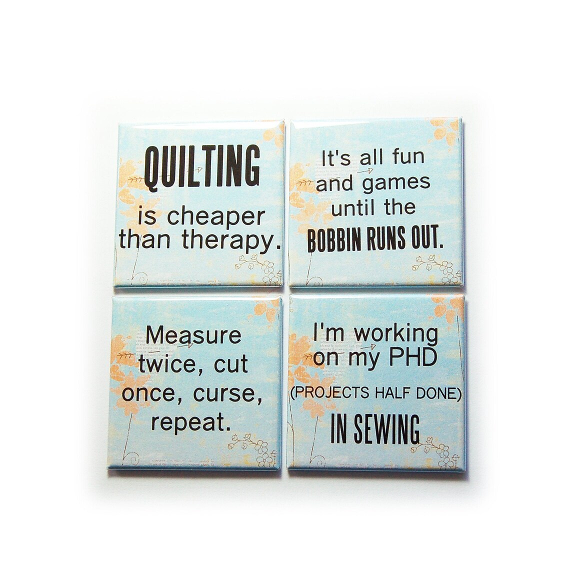 Funny Quilting Set Set of Four Quilt Gift for Etsy