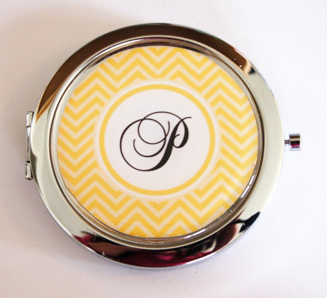 Custom Compact Mirror Personalized Chevron Customizable Etsy
