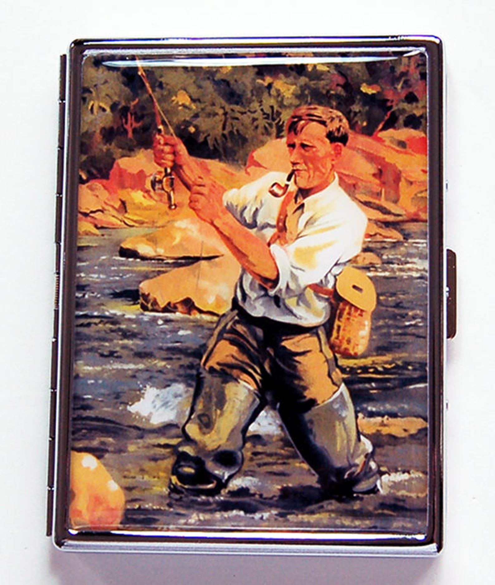 Fly Fishing Cigarette Case Fathers Day Gift Slim Cigarette Etsy Canada