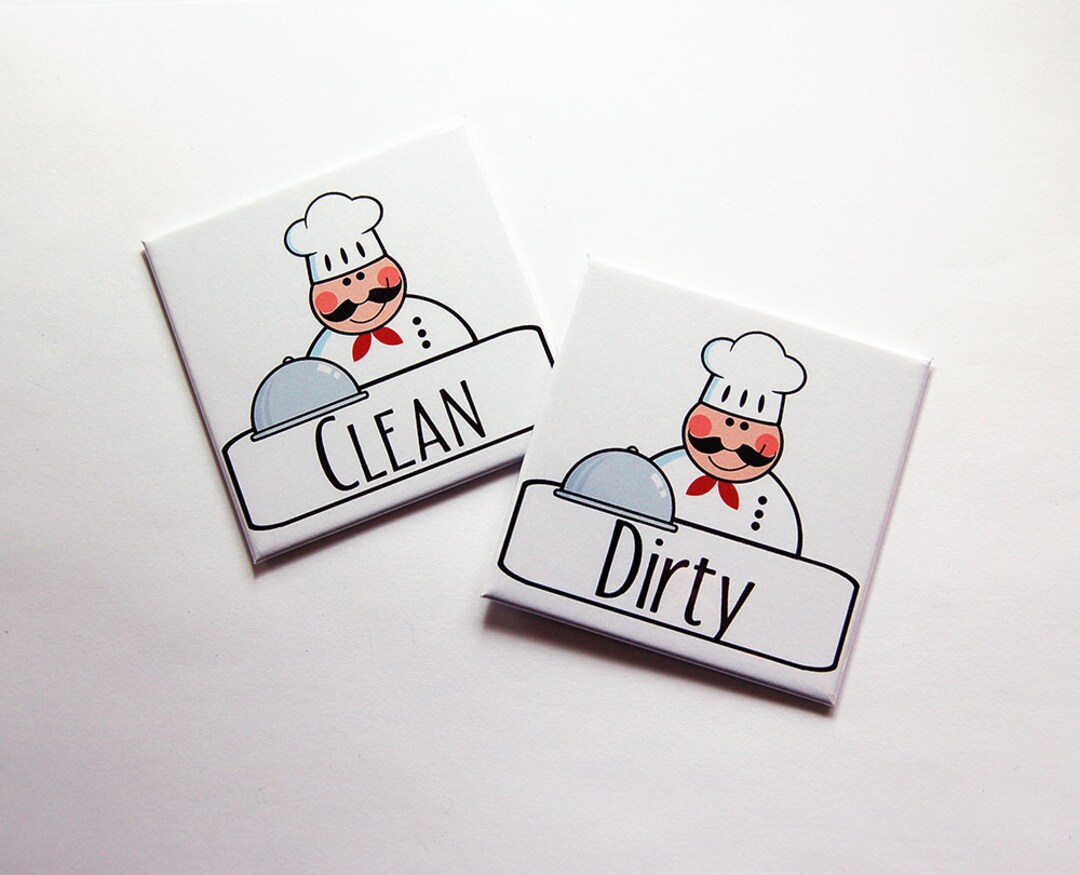 Clean Dirty Dishwasher Sign, Chef, Dirty Dishes Clean