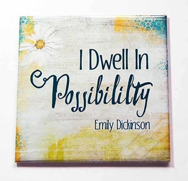 Ik wonen in mogelijkheid magneet Fridge Emily Etsy