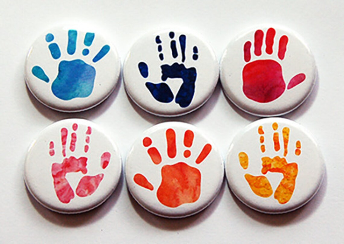Hand Print Fridge Button Stocking Etsy Canada