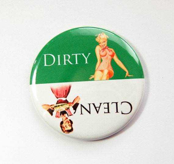 Clean Dirty Dishwasher Magnet Retro Pinup | X-bet Magnet