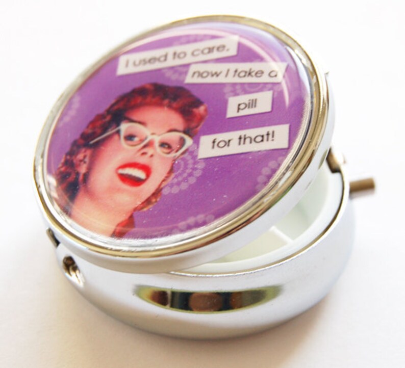 Funny Pill Box Case Pill Case Pill Container Purple Etsy
