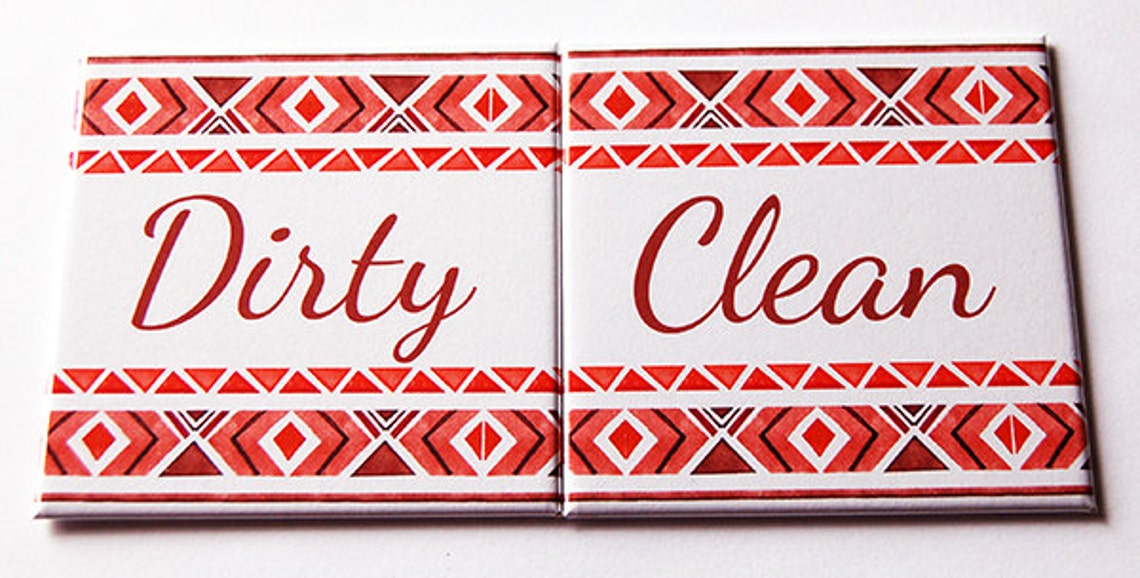 Clean Dirty Magnets Tribal Boho Clean Dishes Magnet Dirty | Etsy