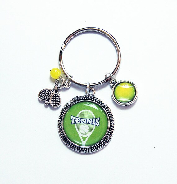 Tennis Keychain Sports Keyring Keychain with Charms Cute Etsy