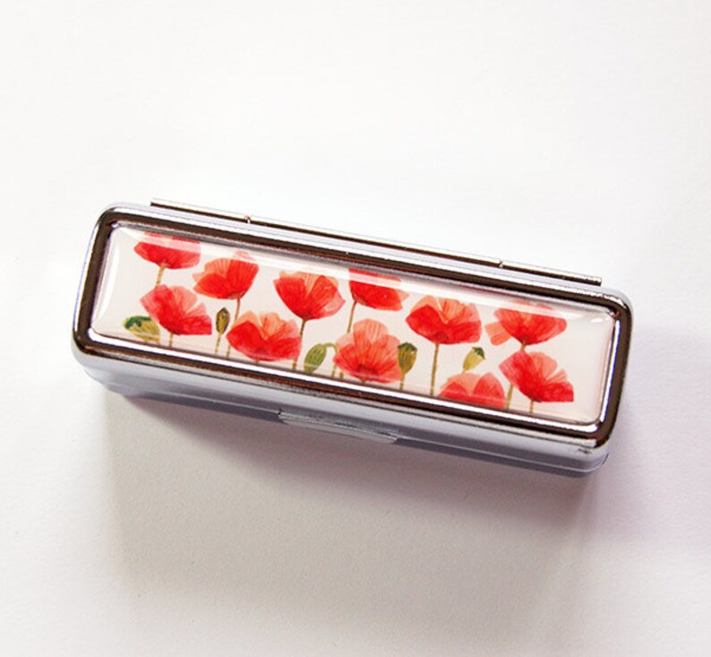 Poppy Lipstick case Lipstick case with mirror Floral Etsy
