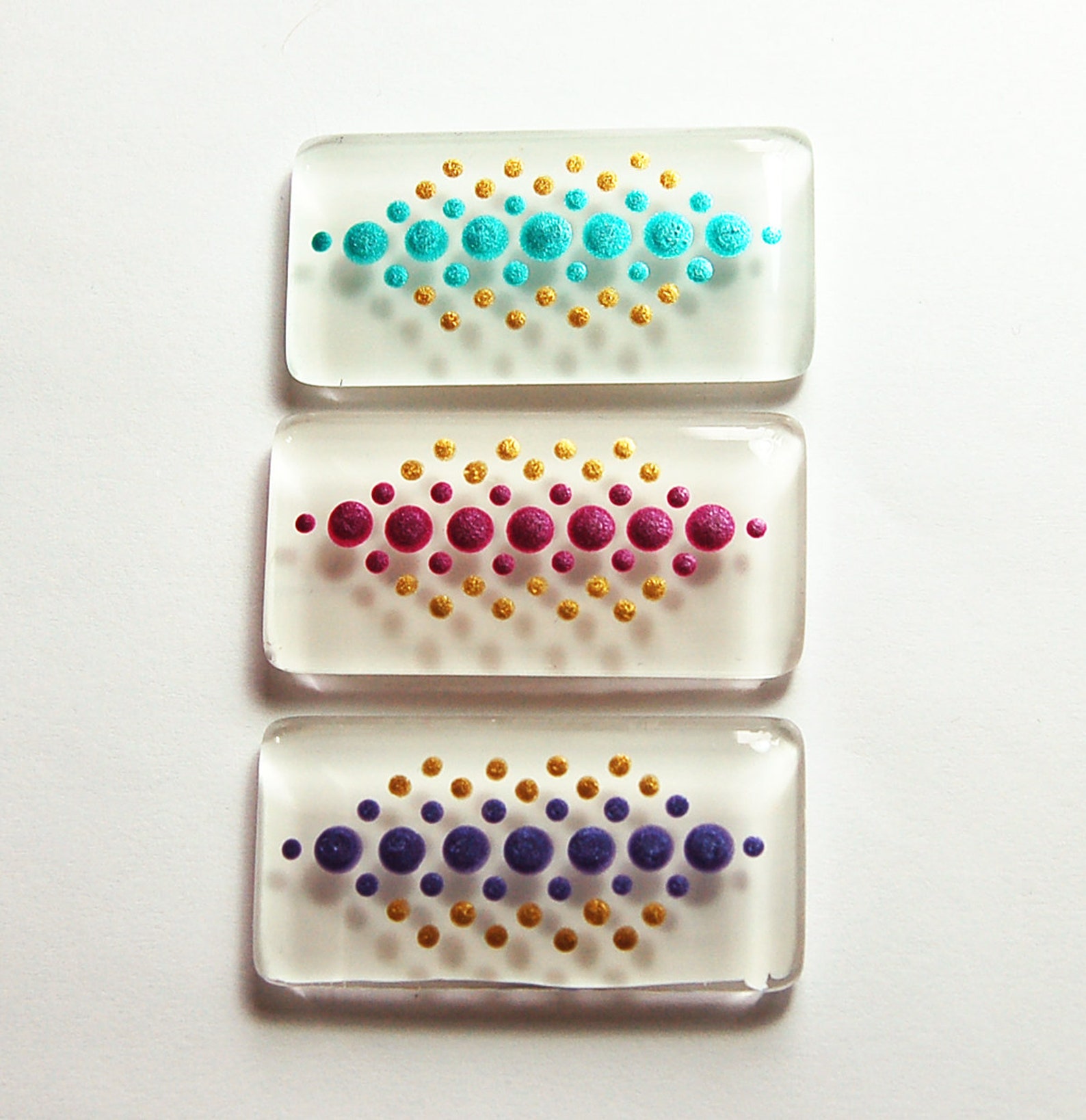 Hand Painted Set With Gold Accents Set of 3 Large Etsy