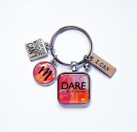 Buy Monogram Keychain Dare to Do It Anyway Keyring Stocking Online in India  