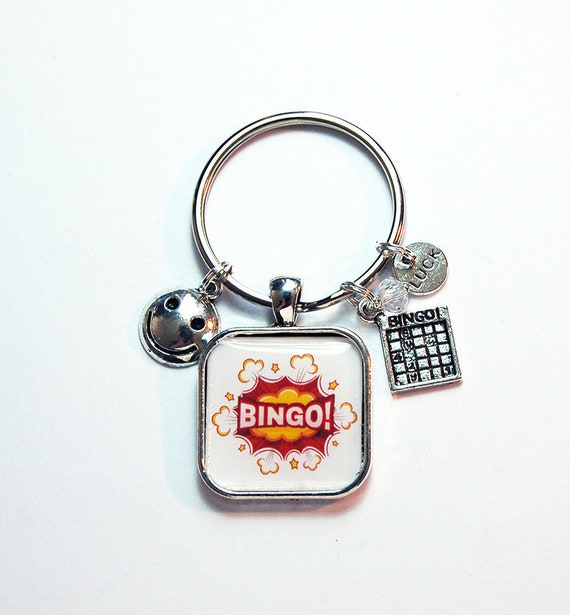 Bingo Keyring With Charms Bingo Keychain Cute Keyring for Etsy