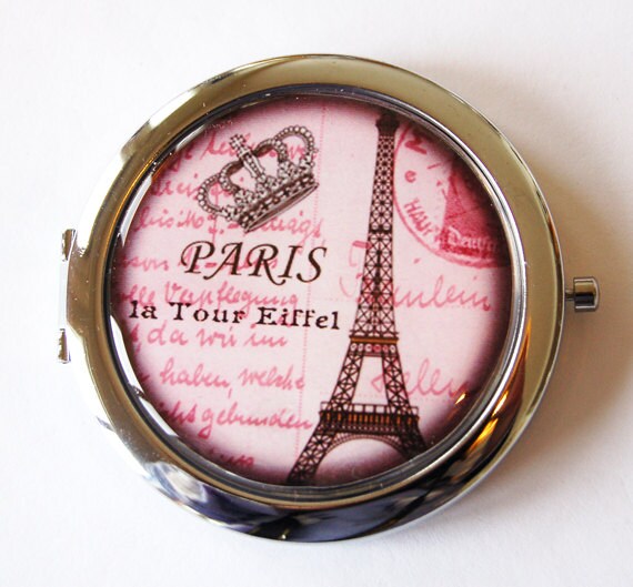 Paris Compact Mirror Pink Mirror Purse Mirror Paris Etsy