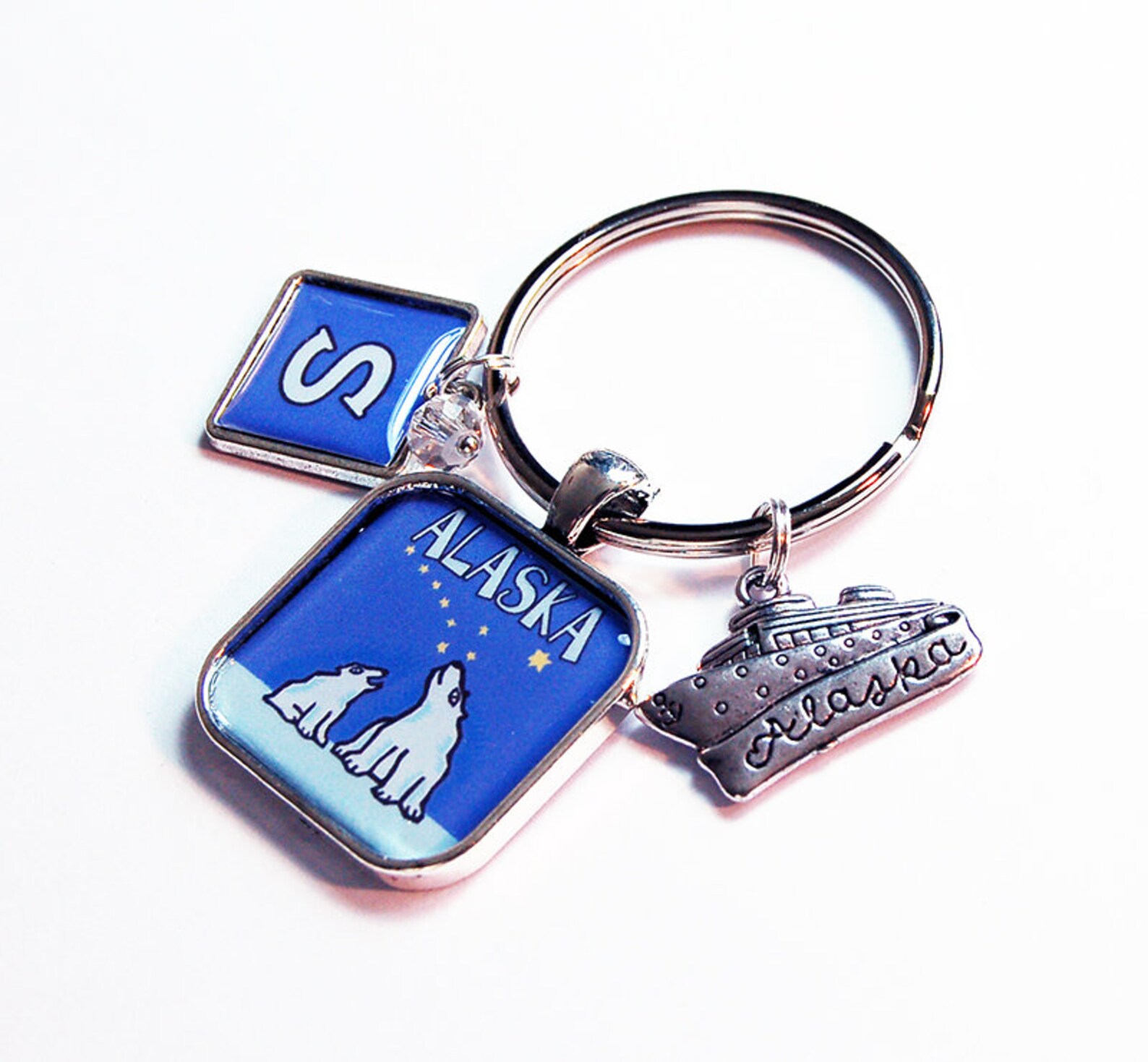 Alaskan Cruise Keyring, Polar Bear, Monogram Keychain, Personalized ...