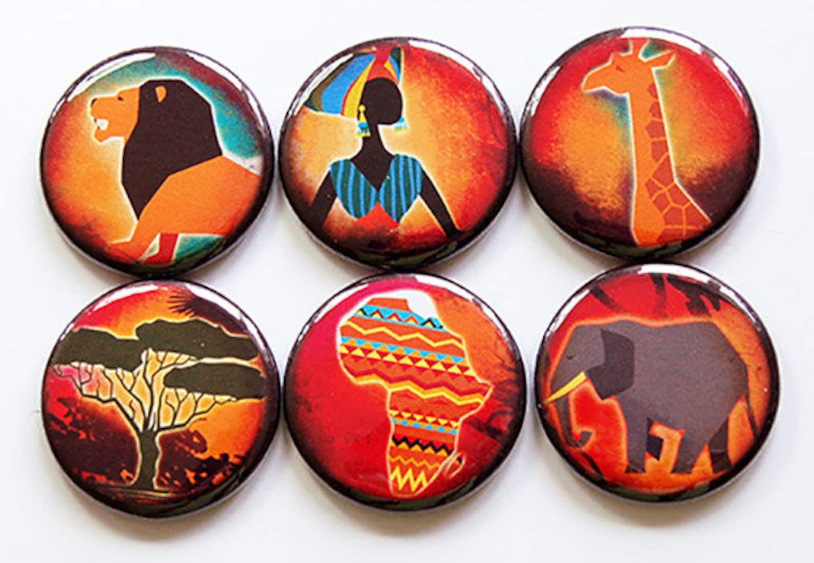 Africa Set Button Kwanzaa Gift Etsy