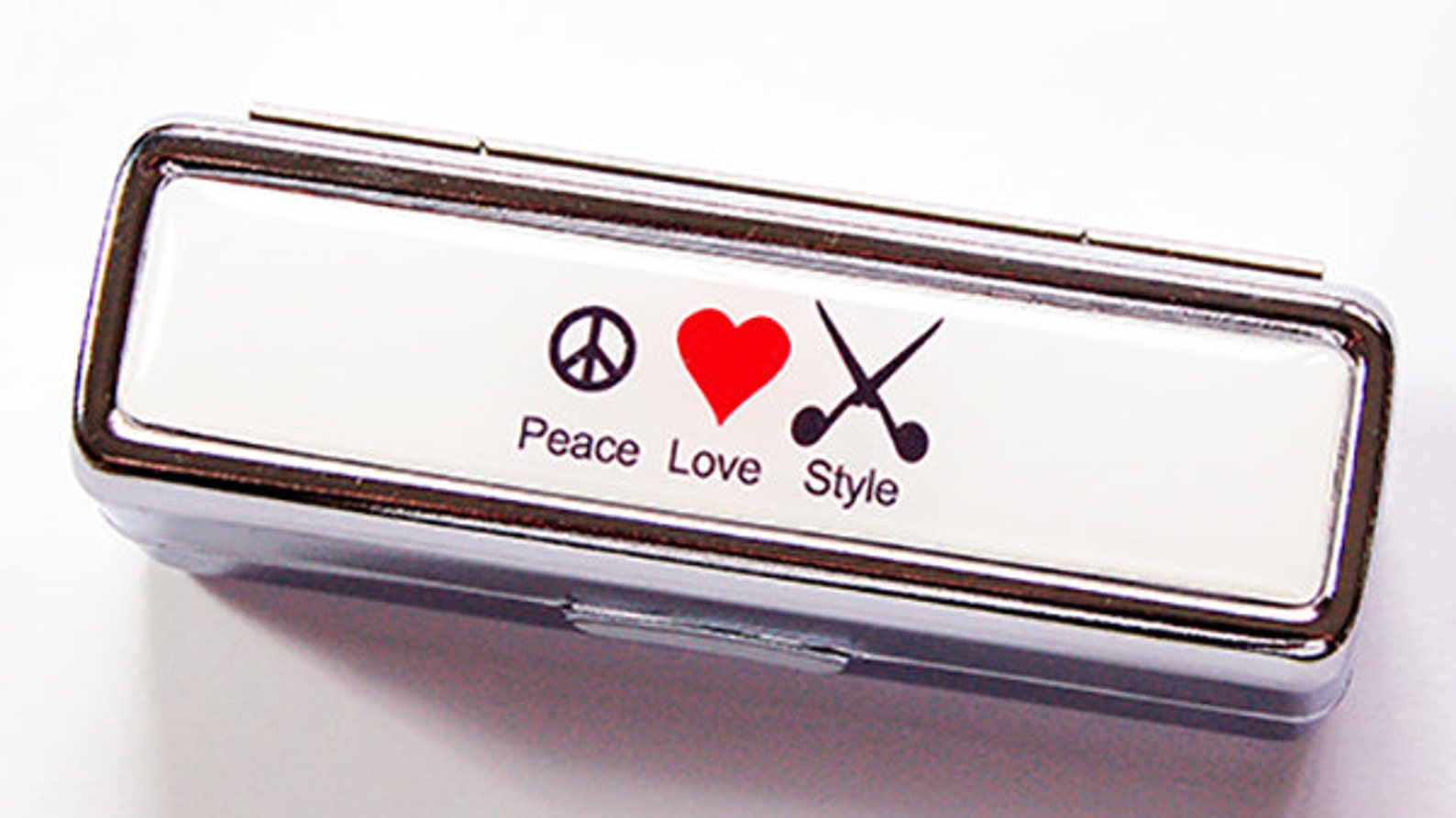 Lipstick Case With Mirror Peace Love Style Lipstick Case Etsy