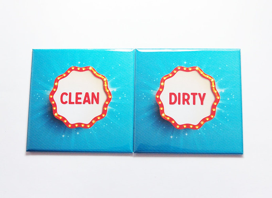 Marquee Dishwasher Clean Dirty Dirty Dishes Etsy