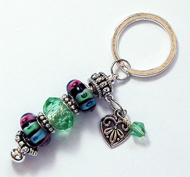 Glass Bead Keyring Keychain for Women Glass Keychain Beaded Etsy