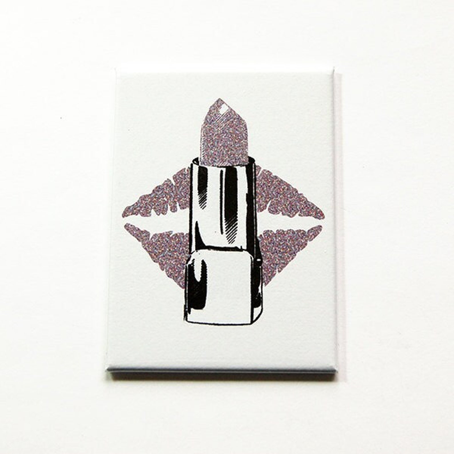 Large Pocket Mirror Silver Lipstick Silver Lips Pocket Etsy