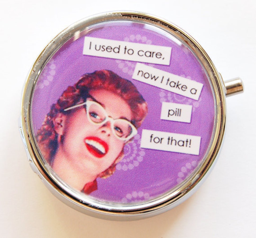Funny Pill Box Case Pill Case Pill Container Purple Etsy