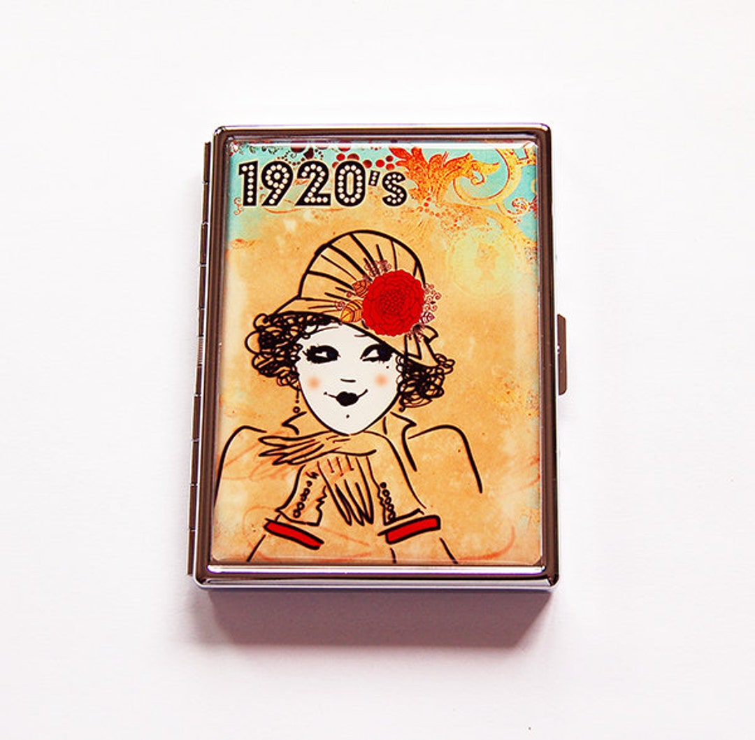 Retro Cigarette Case, Slim Cigarette Case, 1920s Cigarette Case