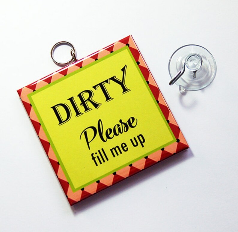 Dishwasher sign with suction cup Clean Dishes Sign Dirty Etsy
