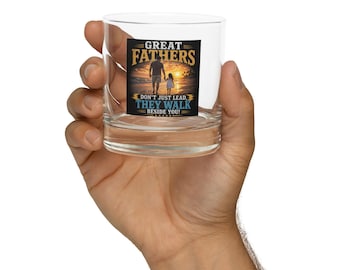 Father and Daughter Beach Sunset Rocks Glass – 10.5 oz Cocktail Drinkware