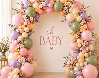 Wildflower Balloon Arch Kit | Boho Floral Garland, Baby Shower Decor (DIY)