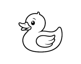 Minimalist Duck Outline SVG, Baby Animal Clipart, Line Art Cut File (Digital Download)