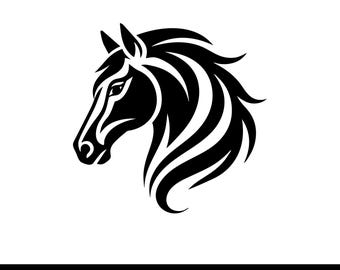 Horse Head SVG, Horse Silhouette SVG, Wild Horse SVG, Equine svg, Stallion svg, Horse Lover svg, Farm Animal svg, Cricut Cut File png