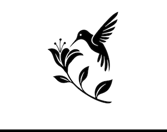 Hummingbird svg, Hummingbird Flower svg, Bird svg, Floral Bird svg, Nature svg, Hummingbird Clipart, Bird Cut File, Cricut svg , Silhouette