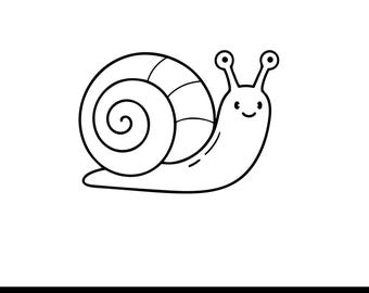 Cute Snail SVG PNG Bundle, Kawaii Snail Cut File for Cricut, Cartoon Snail Clipart SVG, Minimalist Animal Design, Silhouette png